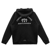 Chrome Hearts Triple Cross Embroidery Zip Up Hoodie Black