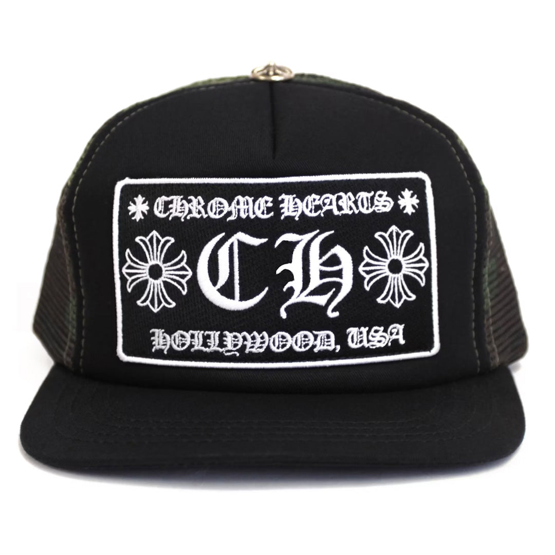 Chrome Hearts Black/Camo CH Hollywood Trucker Hat