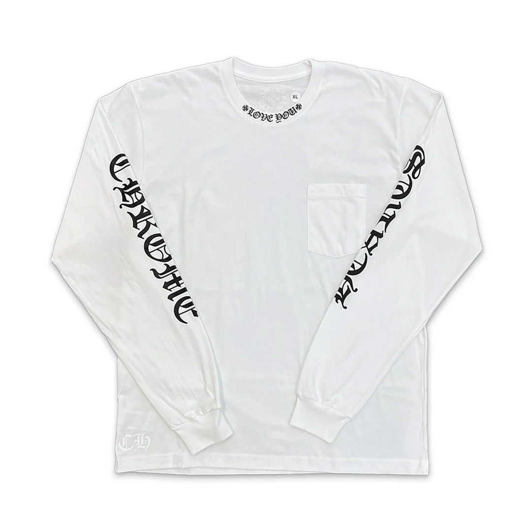 Chrome Hearts Neck Logo Love You Long Sleeve T-Shirt White