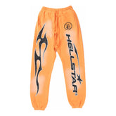 Hellstar Fire Orange Cuffed Bottom Sweatpants Orange Dye