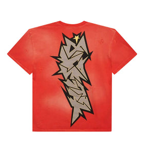 Hellstar Cracked Print T-Shirt Red