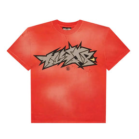 Hellstar Cracked Print T-Shirt Red