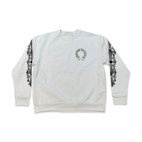 Chrome Hearts Floral Horseshoe Logo Crewneck White