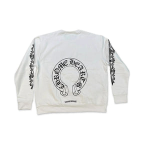 Chrome Hearts Floral Horseshoe Logo Crewneck White