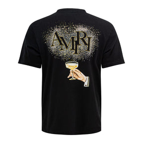 Amiri Crystal Champagne T-Shirt Black