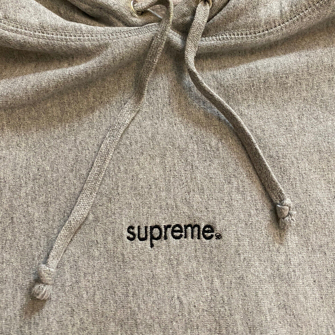 Supreme Micro Logo Hoodie Grey