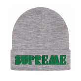 Supreme Stencil Beanie Heather Grey