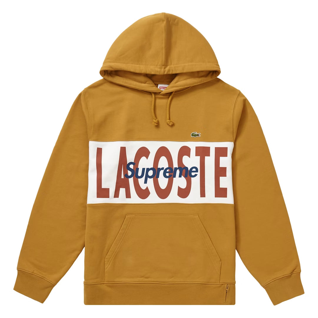 Supreme LACOSTE Logo Panel Hooded Sweatshirt Gold