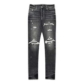 Amiri MX1 Leather Storm Grey Jeans