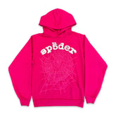 Sp5der OG Web V2 Hoodie Pink / White