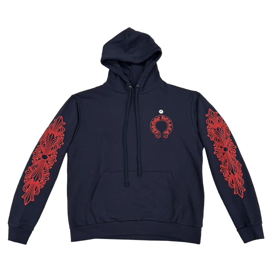 Chrome Hearts Navy Red Floral Hoodie