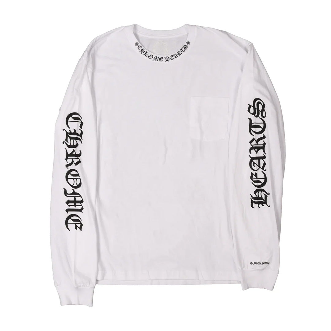 Chrome Hearts Neck Logo Long Sleeve T-Shirt White