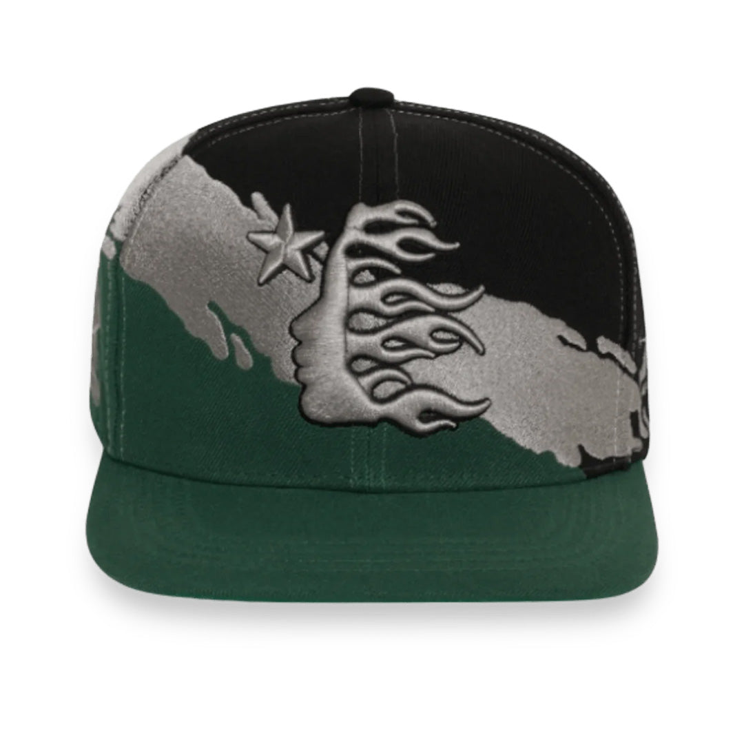 Hellstar Paintbrush Snapback Hat Black/Green