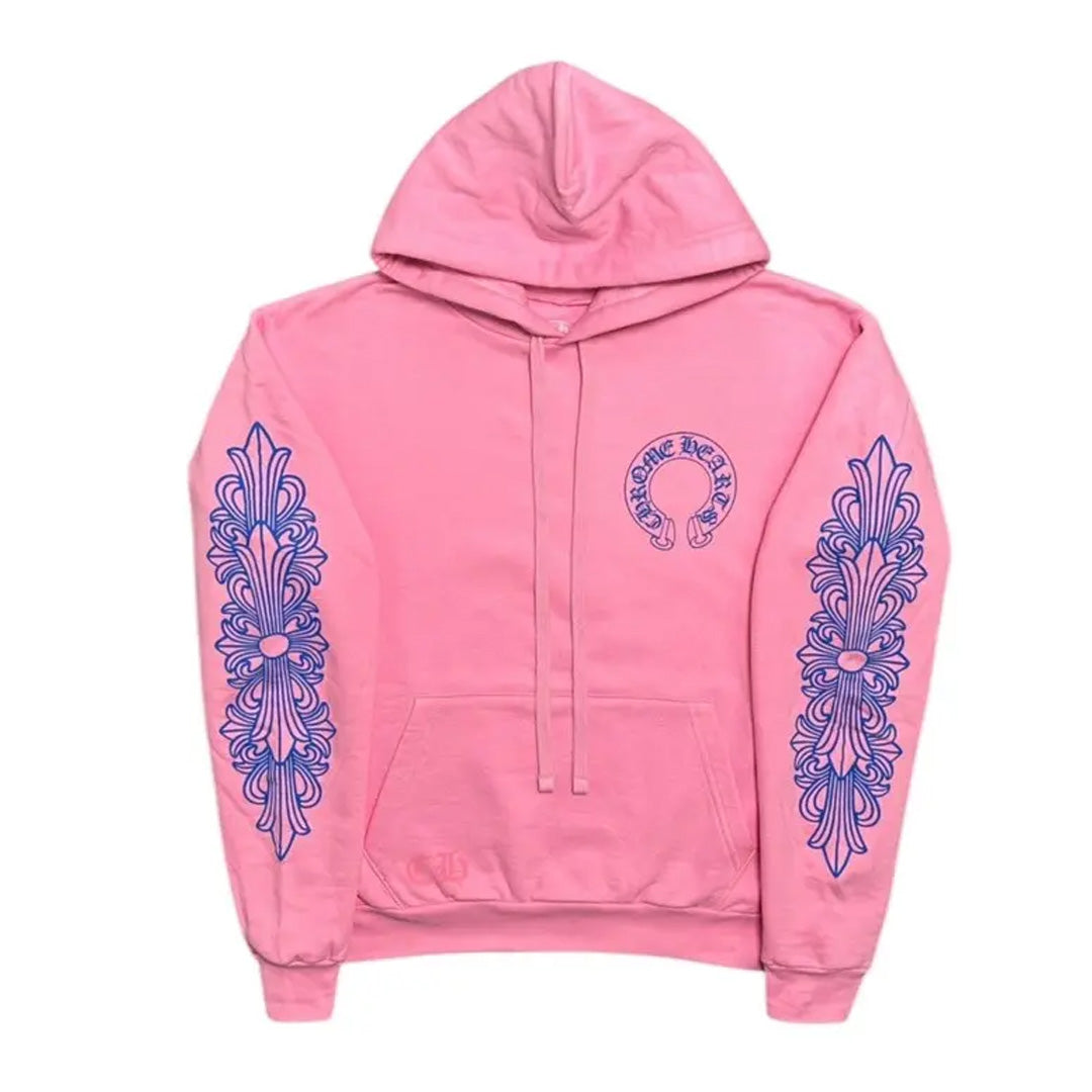 Chrome Hearts Pink Blue Floral Hoodie