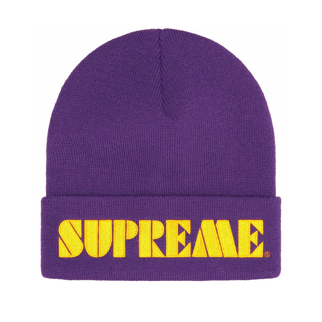 Supreme Stencil Beanie Purple