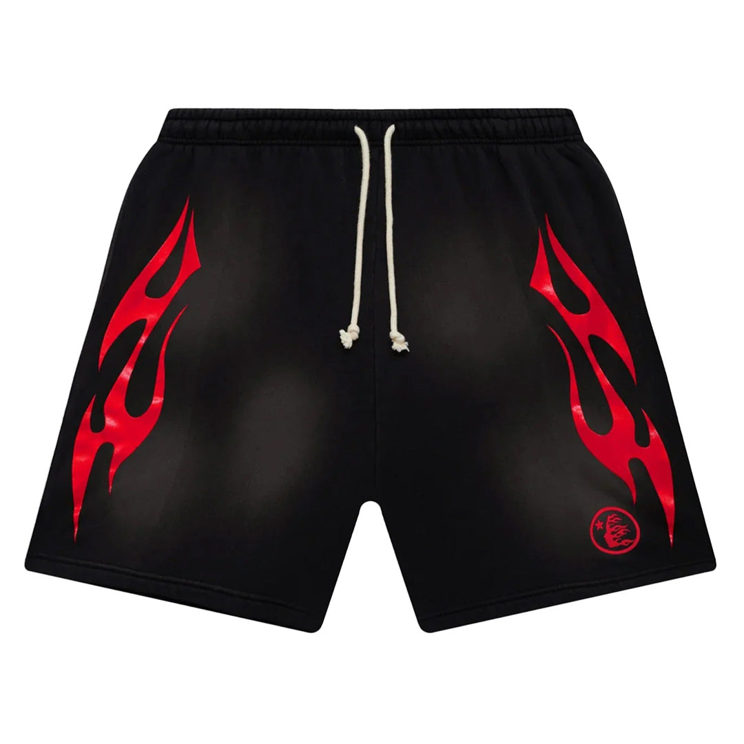 Hellstar Flame Shorts Black/Red