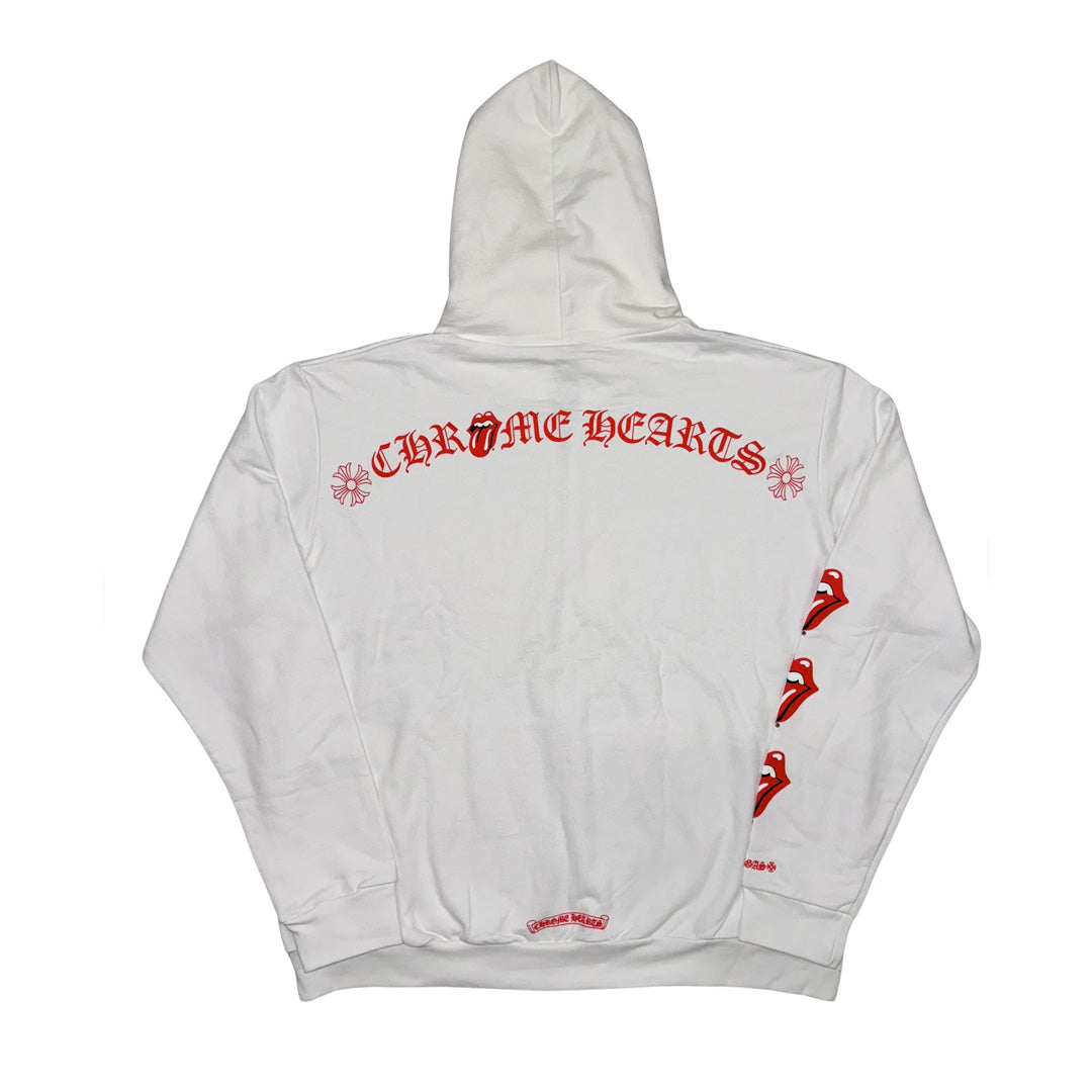 Chrome Hearts Rolling Stones Las Vegas Zip Up Hoodie White Kenshi