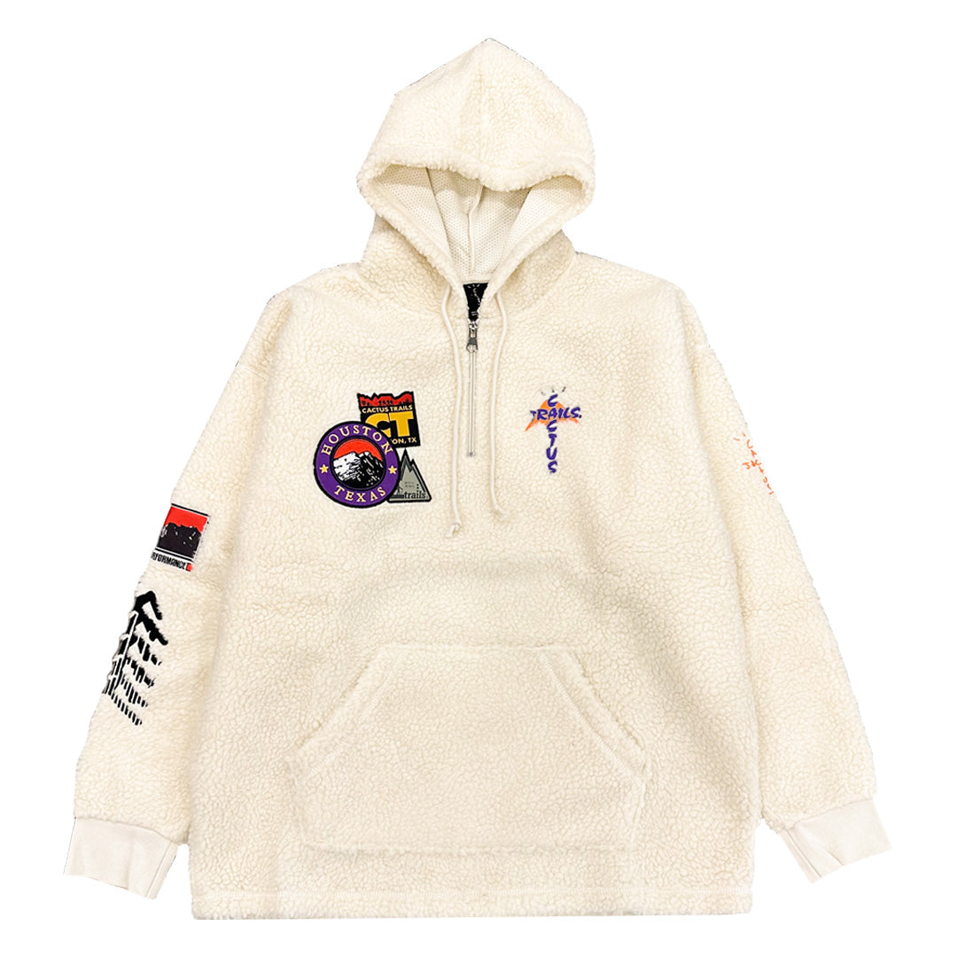 Travis Scott Cactus Trails Half-Zip Sherpa Hoodie Cream