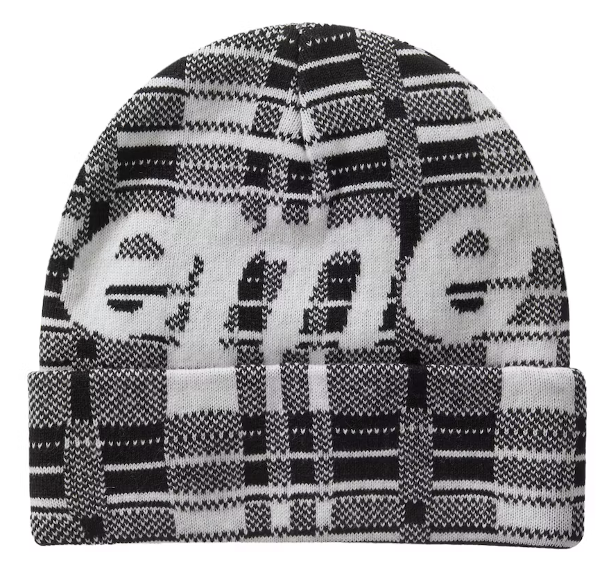 Supreme Big Logo Beanie White Plaid | Kenshi Toronto