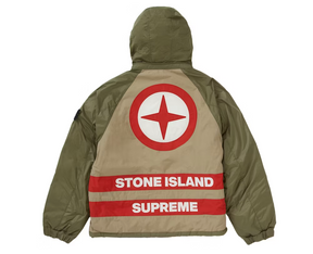 Supreme Stone Island Reversible Down Puffer Jacket Olive