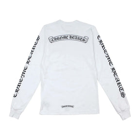 Chrome Hearts Scroll Logo Long Sleeve T-Shirt White