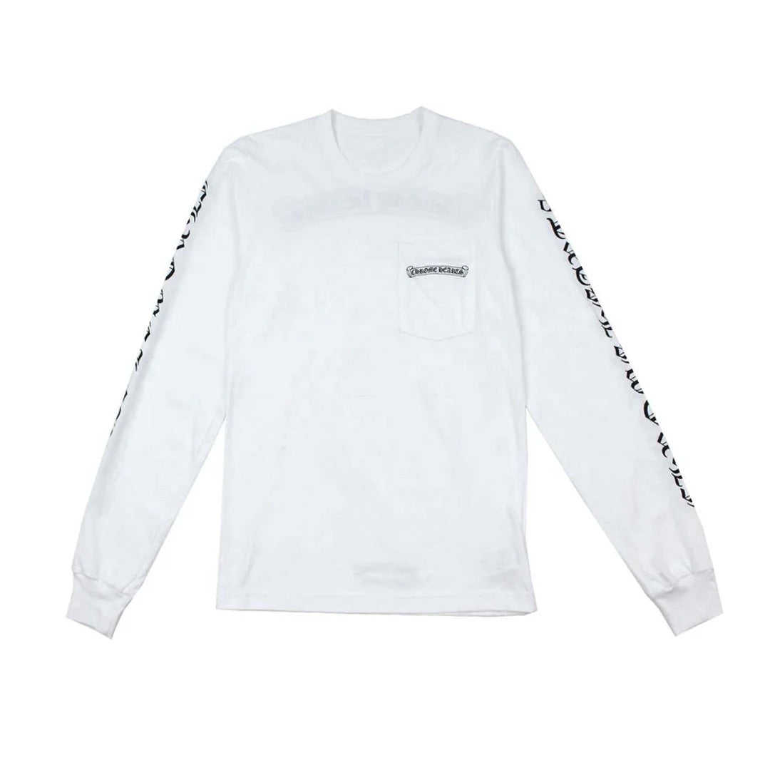 Chrome Hearts Scroll Logo Long Sleeve T-Shirt White