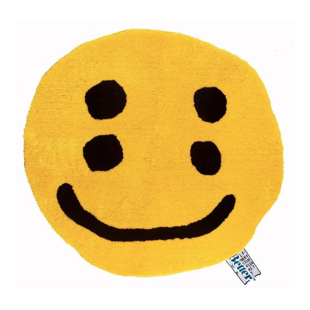 Cactus Plant Flea Market Double Vision Smiley Rug Yellow