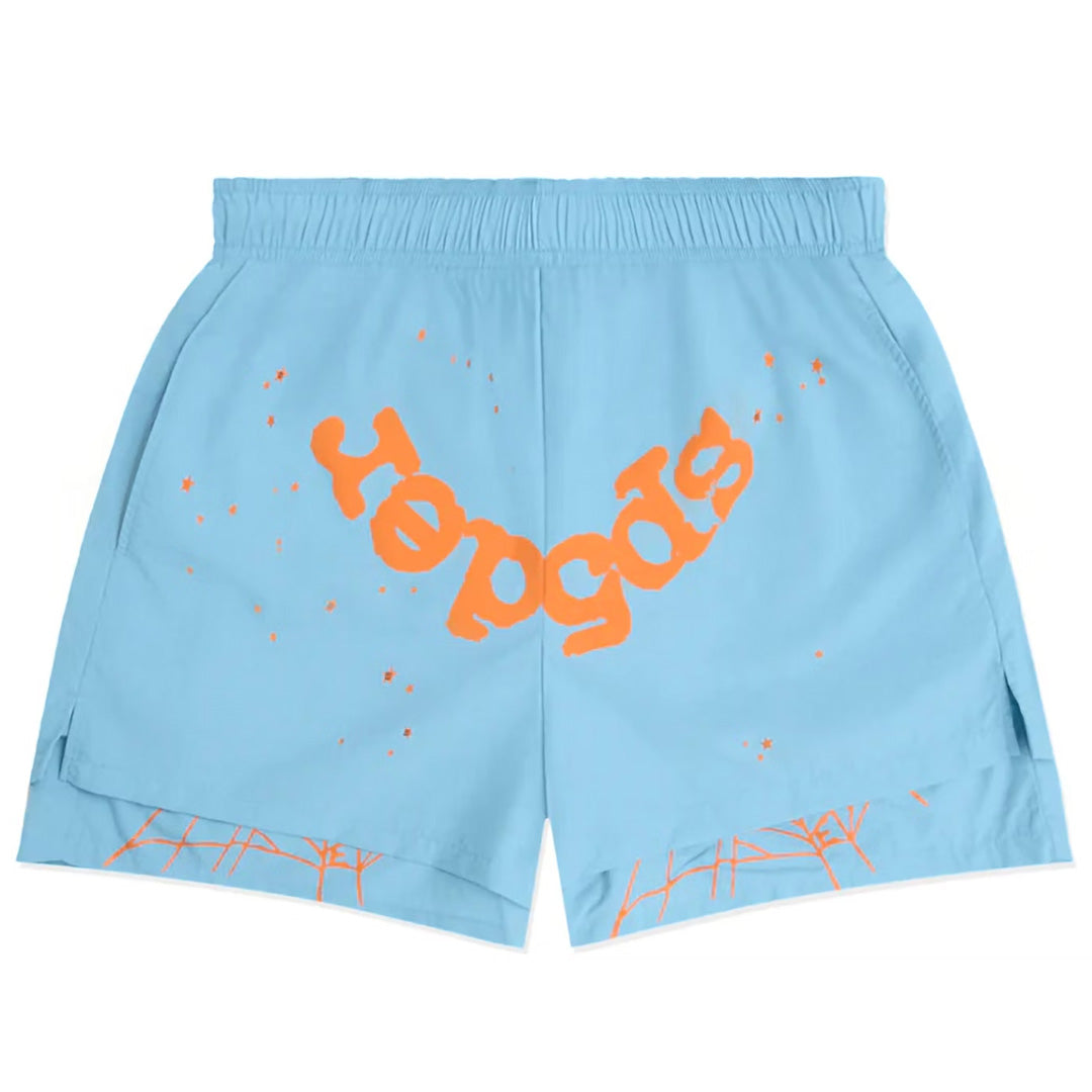 Sp5der OG Web Double Layer Shorts Blue