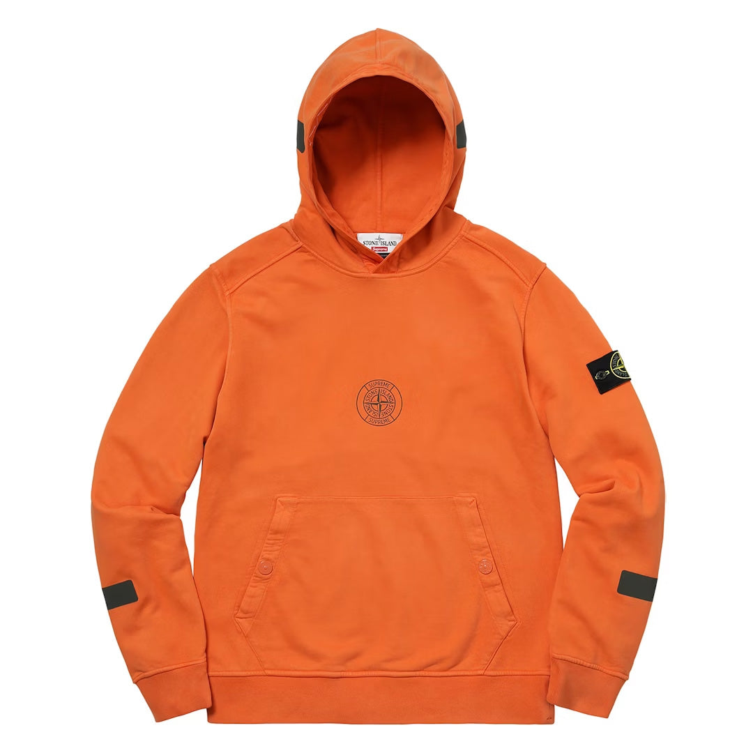 Supreme Stone Island Hooded Sweatshirt Orange