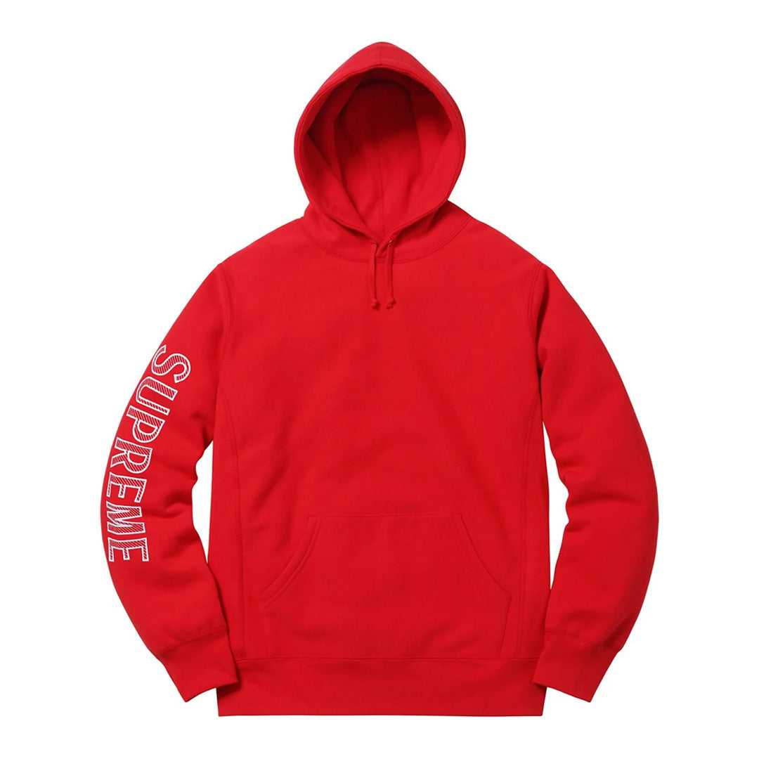 Supreme Sleeve Embroidery Hoodie Red