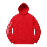 Supreme Sleeve Embroidery Hoodie Red