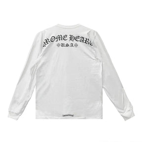 Chrome Hearts Script Letter Logo Long Sleeve T-shirt White