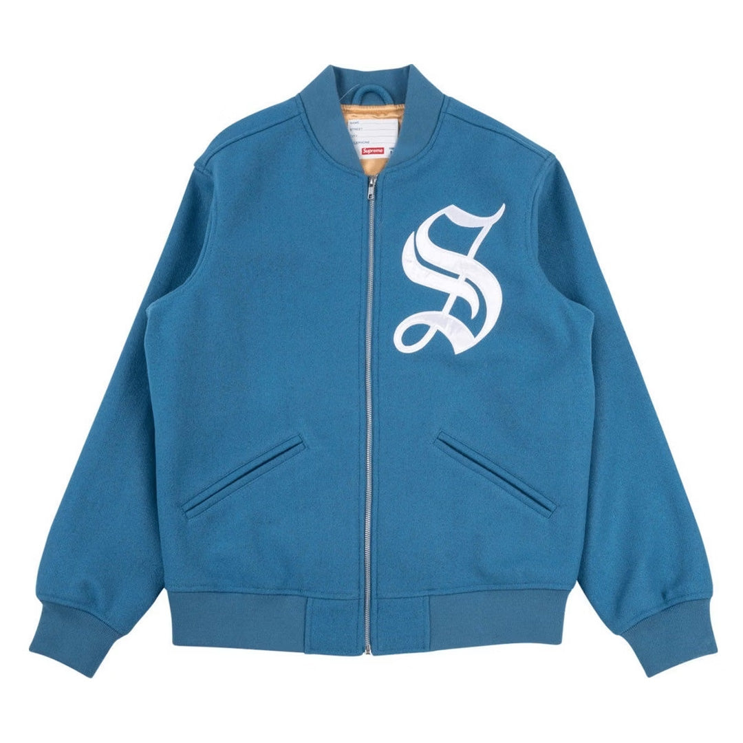 Supreme Old English Varsity Jacket Sky Blue