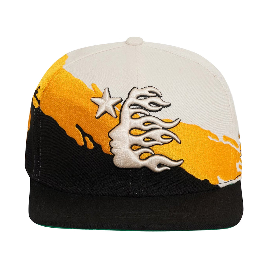 Hellstar Paintbrush Snapback Hat White/Yellow