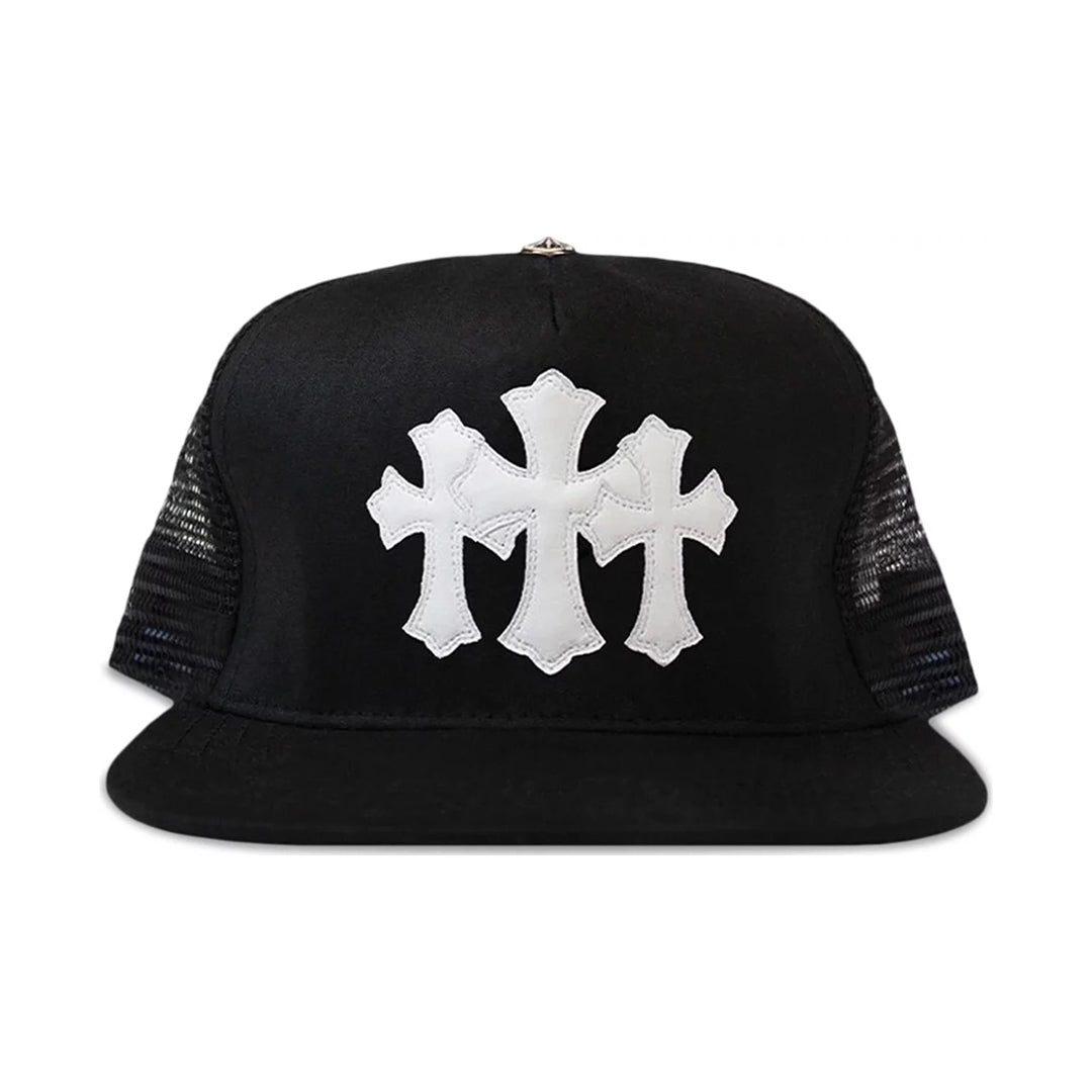 Chrome Hearts Cemetery Triple Cross Trucker Hat Black