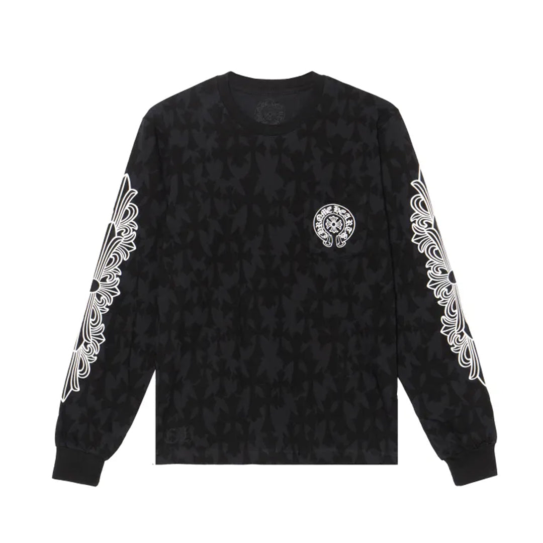 Chrome Hearts Cemetery Cross All Over Long Sleeve T-Shirt