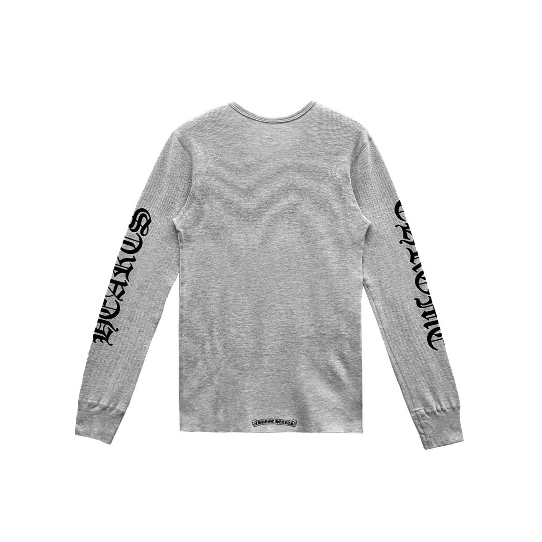 Chrome Hearts Scroll Logo Thermal Long Sleeve T-Shirt Grey