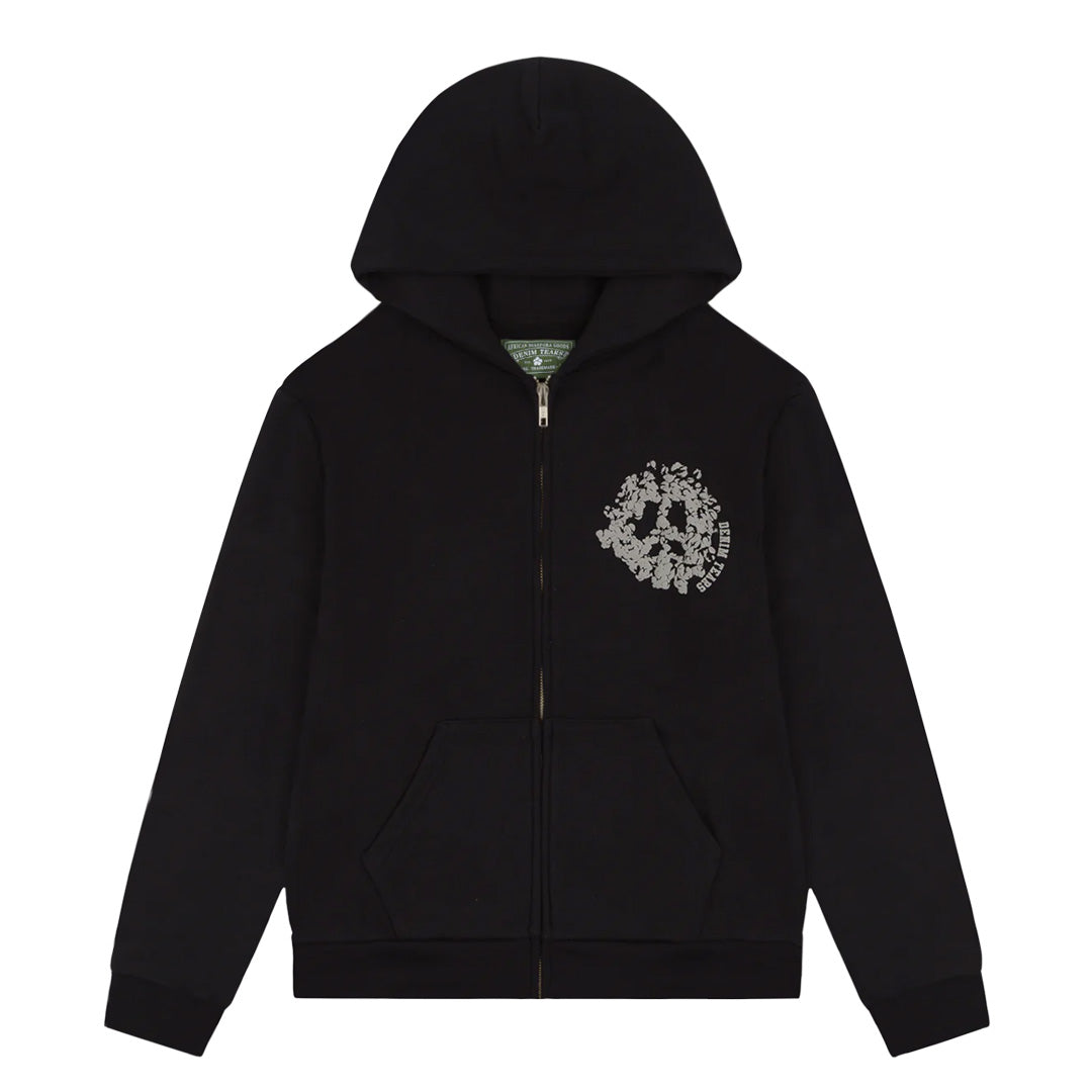 Denim Tears University Zip Hoodie Black