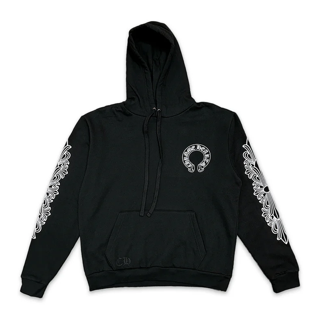 Chrome Hearts Floral Horseshoe Hoodie Black