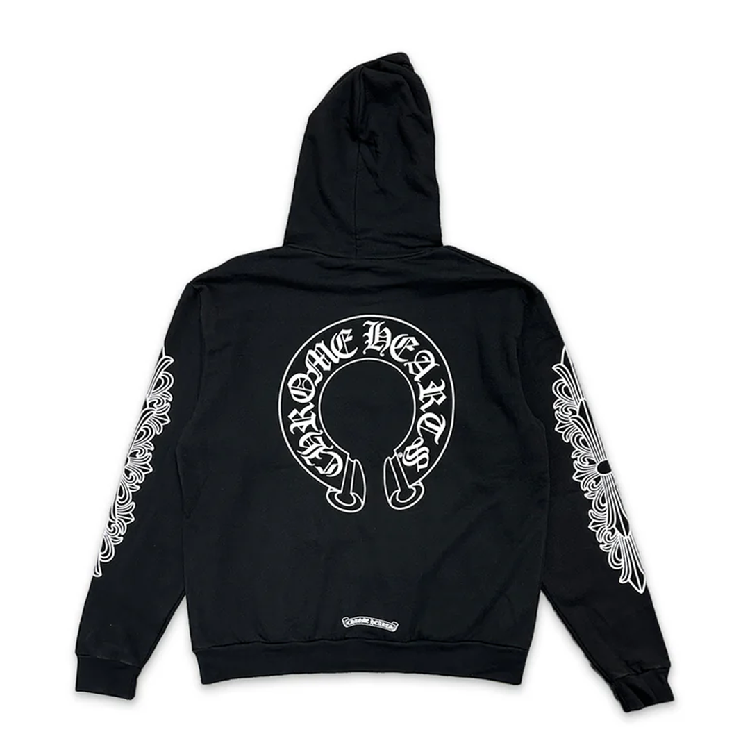 Chrome Hearts Floral Horseshoe Hoodie Black