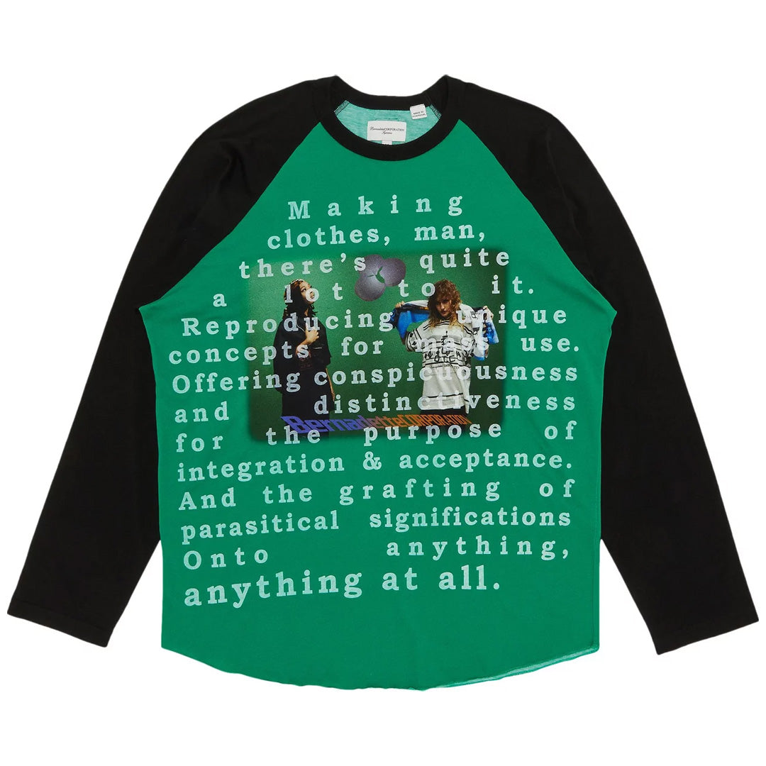 Supreme Bernadette Corporation Raglan Long Sleeve T-Shirt Green