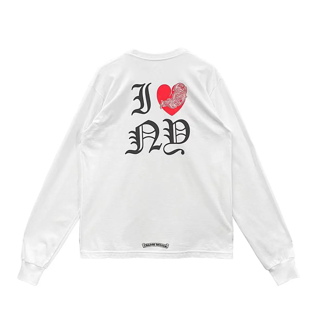 Chrome Hearts I Heart NY Long Sleeve T-Shirt White