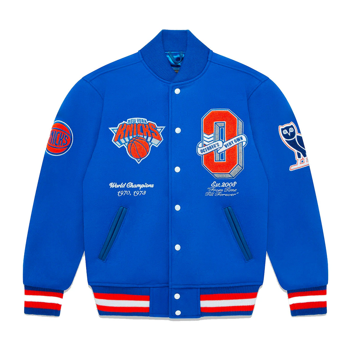 OVO X NBA Knicks Varsity Jacket Blue | Kenshi Toronto