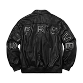 Supreme Studded Arc Logo Leather Jacket Black