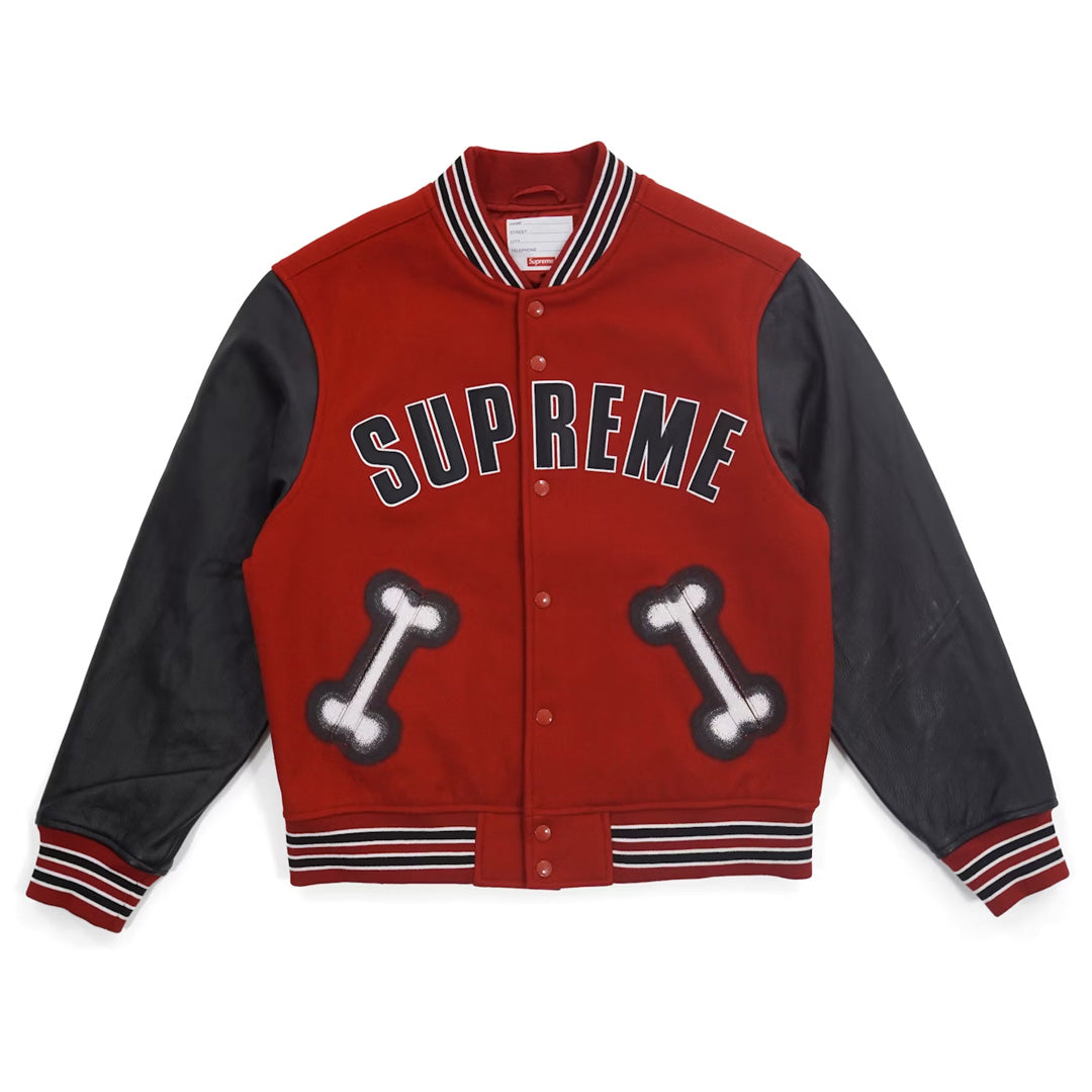 Supreme Bones Varsity Jacket Red