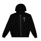 Chrome Hearts Shoulder Logo Zip Up Hoodie Black