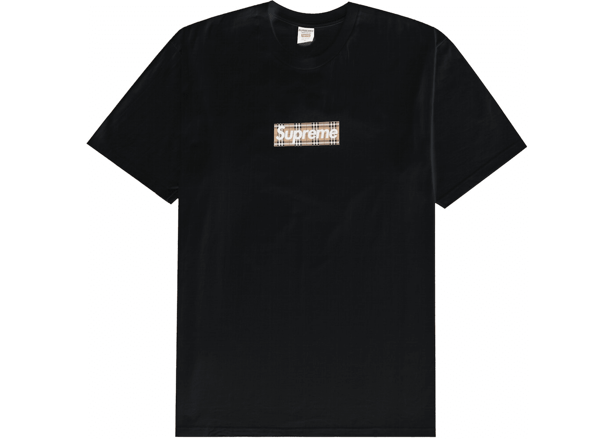 Supreme Burberry Box Logo T-Shirt Black